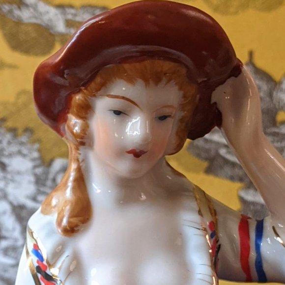 1950s quality porcelain figurines Marie-Antoinette era Japan made  Meissen style - Picture 6 of 11
